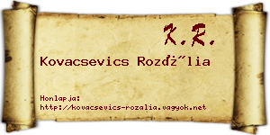 Kovacsevics Rozália névjegykártya