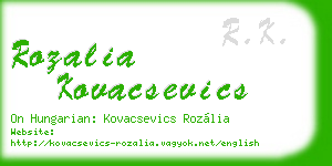 rozalia kovacsevics business card