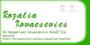 rozalia kovacsevics business card